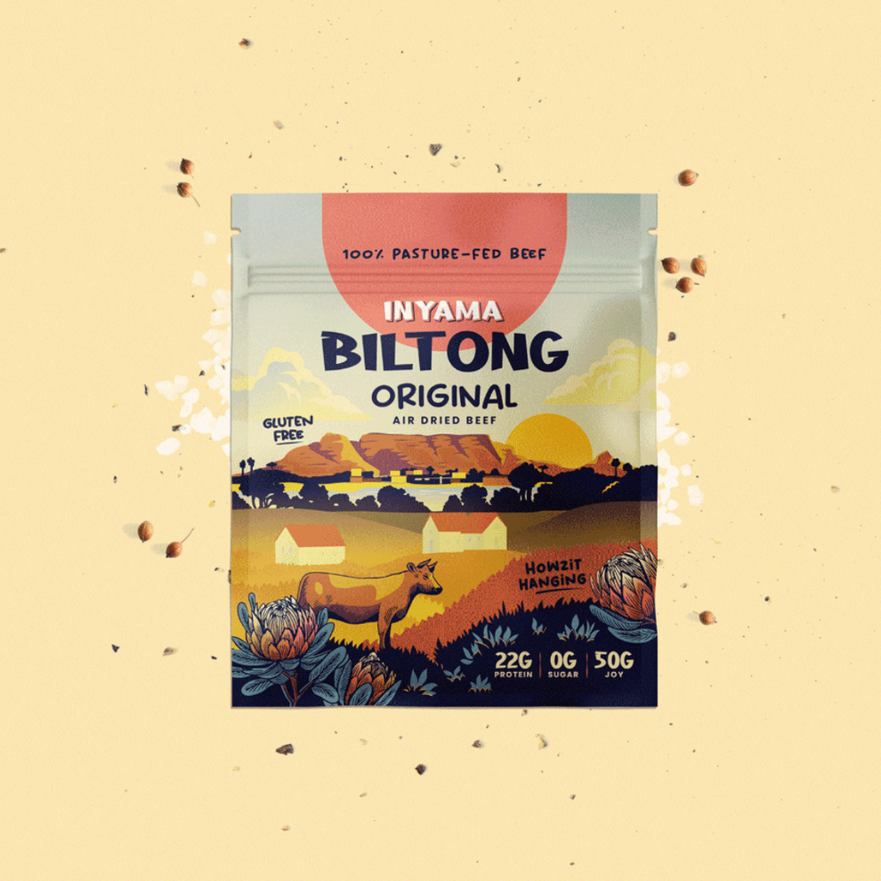 Original Biltong in resealable pouch – made from 100% pasture-fed British beef.